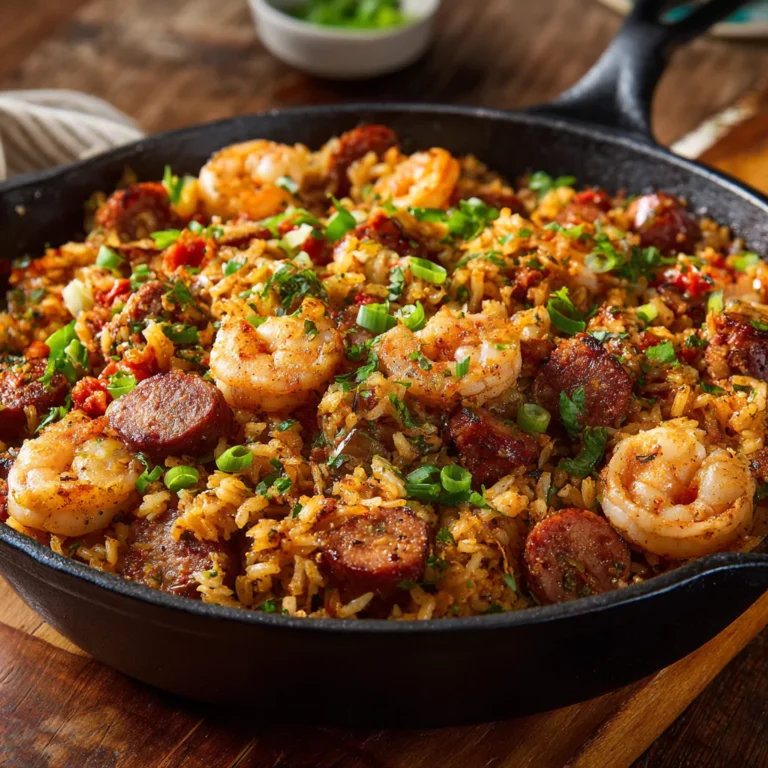 Cajun Shrimp & Sausage Dirty Rice Skillet