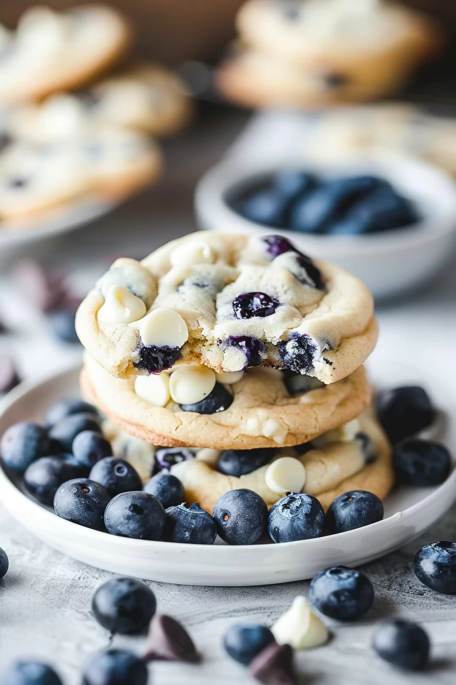 Blueberry White Chocolate Chip Cookies
