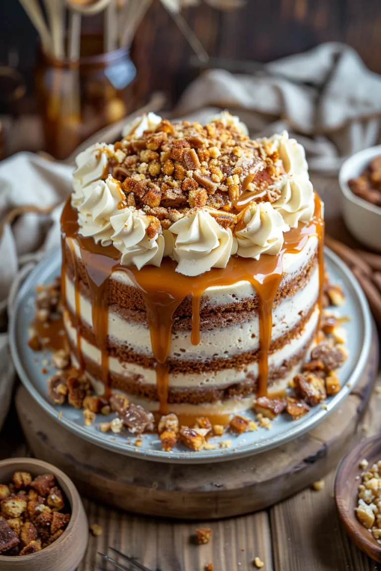 Toffee Caramel Crunch Layer Cake