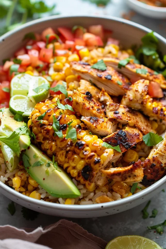 Zesty Street Corn Chicken Rice Bowl