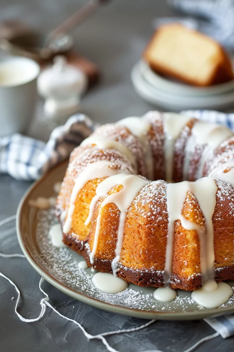 Vanilla Buttermilk Pound Cake with Cream Cheese Glaze