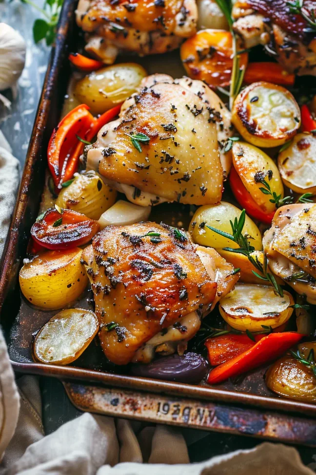 Sheet Pan Chicken Thighs with Vegetables