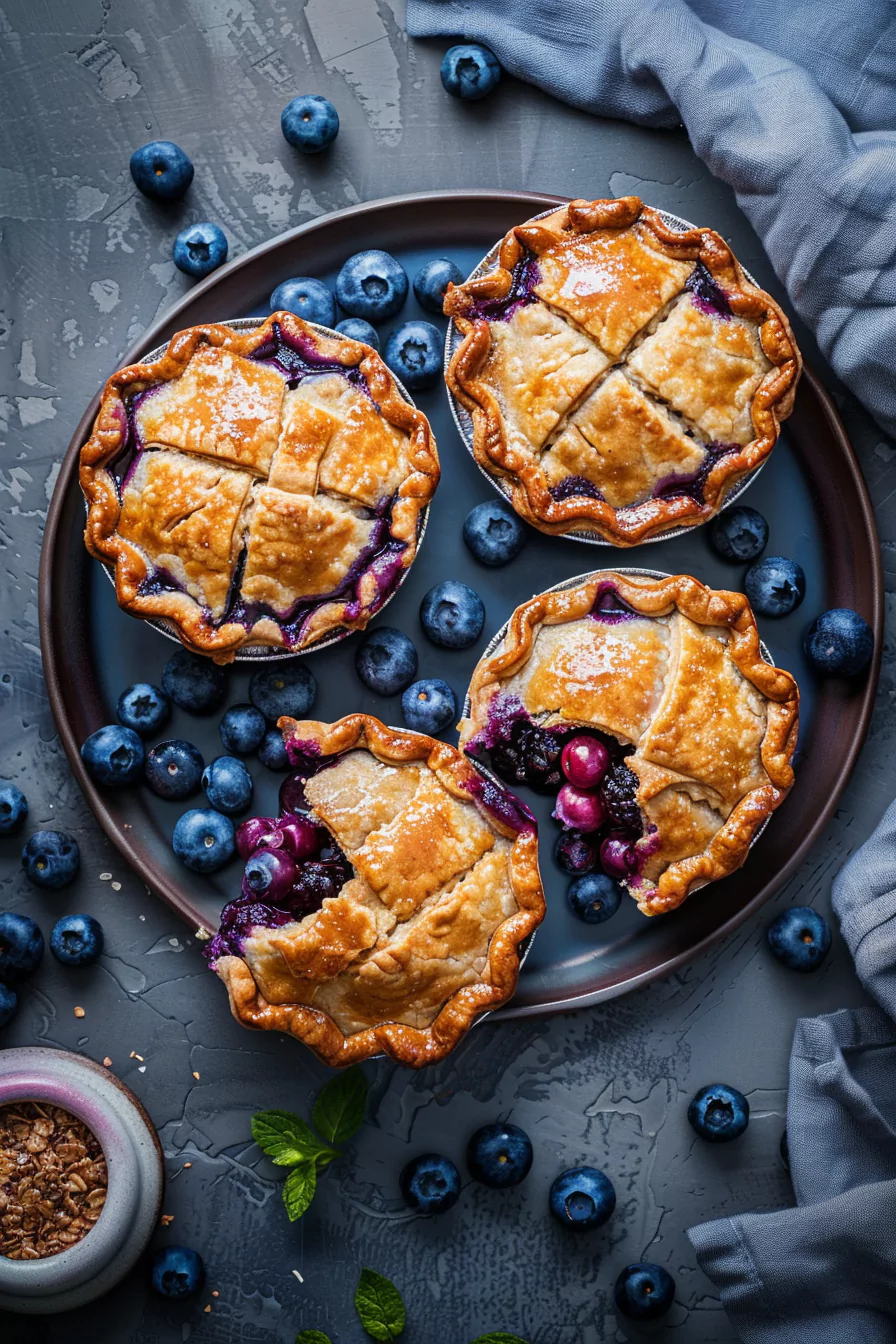 There’s something truly special about having your very own little pie. These Mini Blueberry Pies are bursting with sweet, juicy blueberries wrapped in flaky, golden pastry. They’re adorable, fun to make, and even more fun to eat. Each bite brings that perfect combination of buttery crust and vibrant fruit, making them a favorite for picnics, holiday gatherings, or just treating yourself on a cozy afternoon.