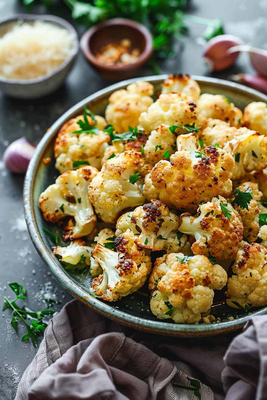 Garlic Parmesan Roasted Cauliflower