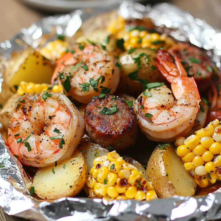 Shrimp & Sausage Foil Packets with Corn and Potatoes