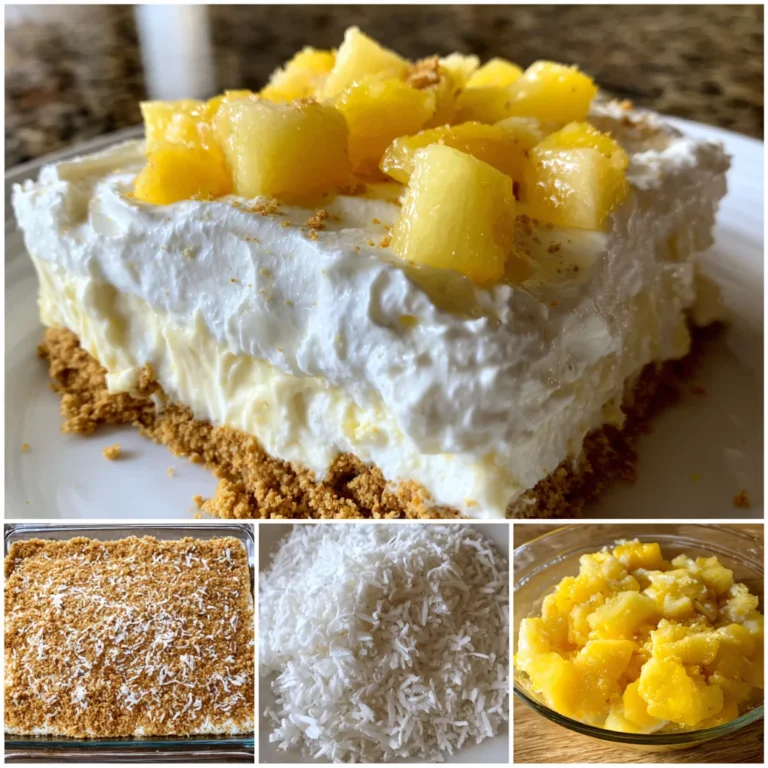 No‑Bake Pineapple Cream Dessert Squares
