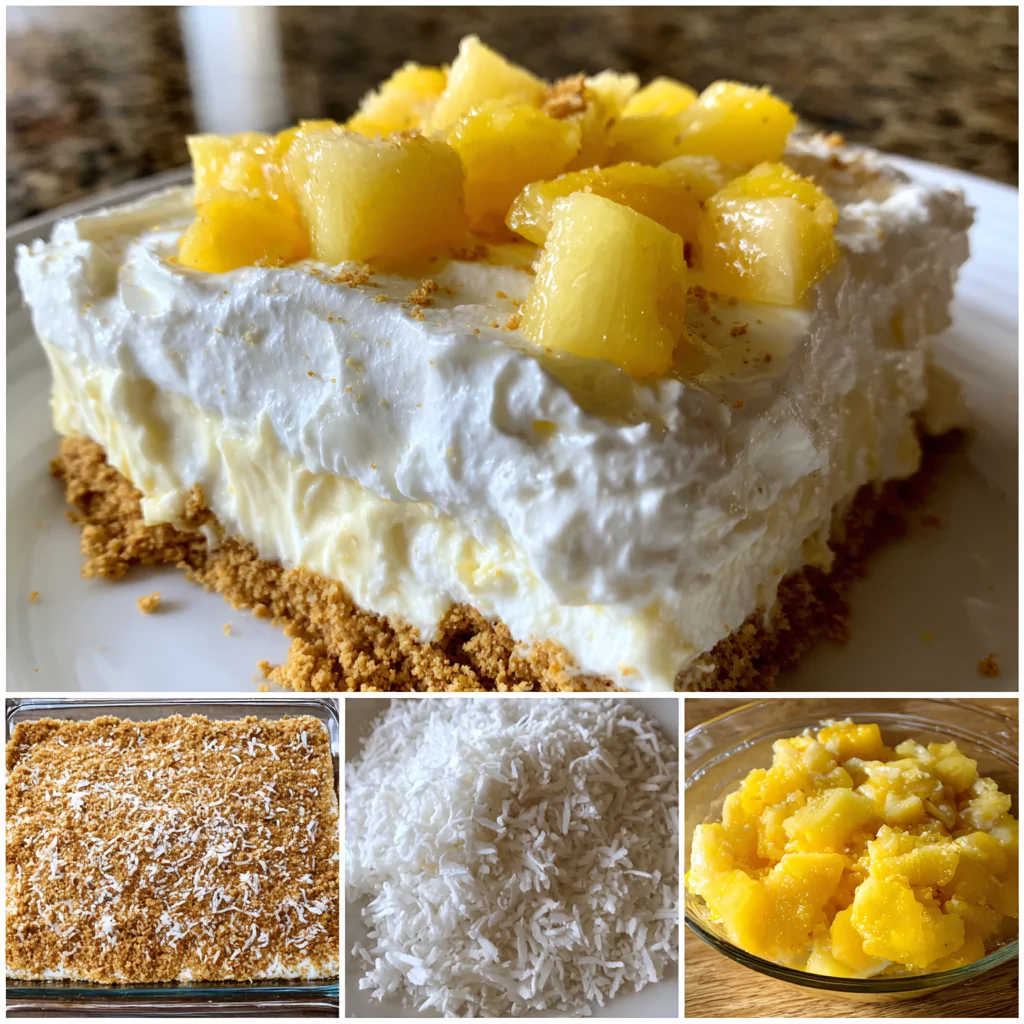 No‑Bake Pineapple Cream Dessert Squares