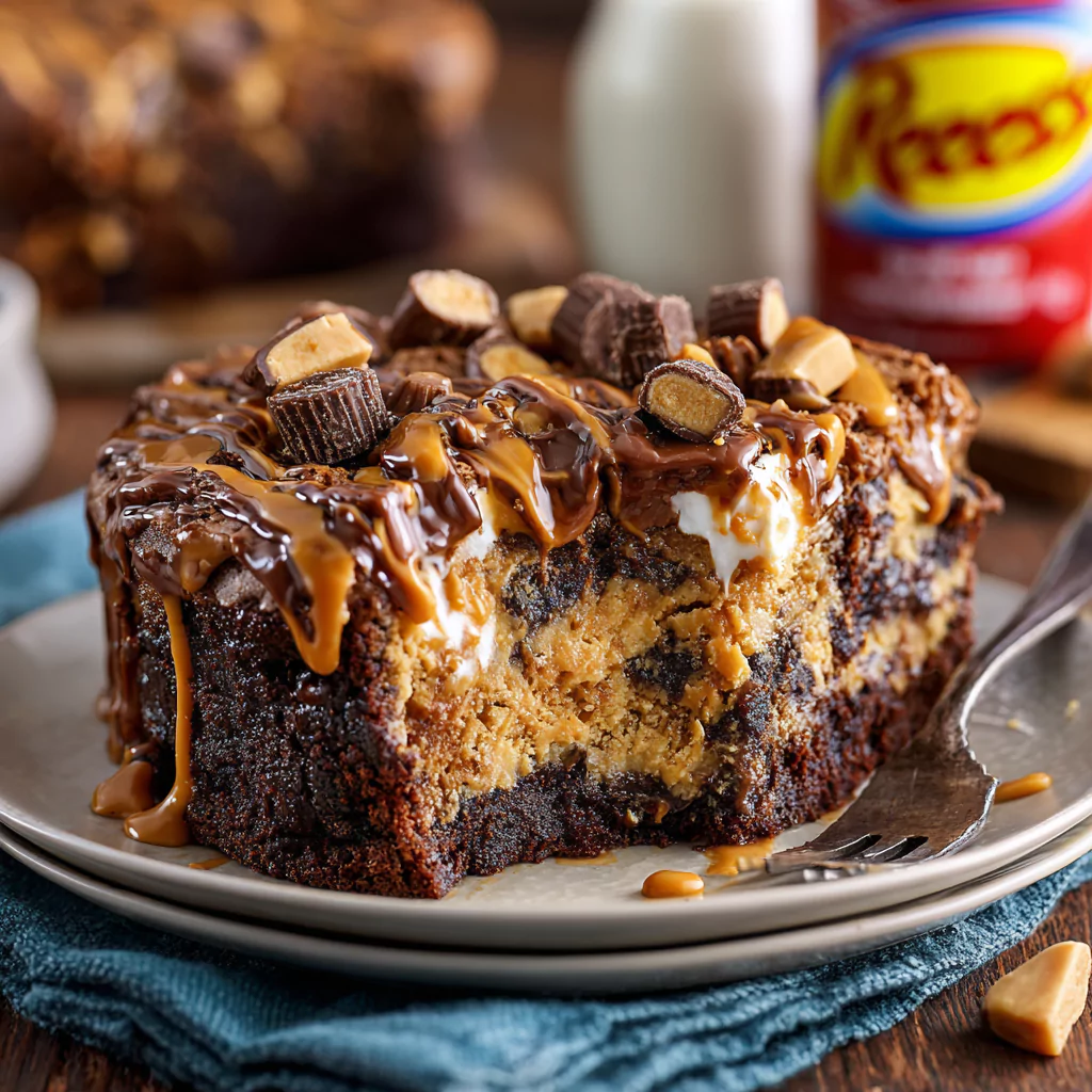 Reese’s Peanut Butter Earthquake Cake Explosiozz