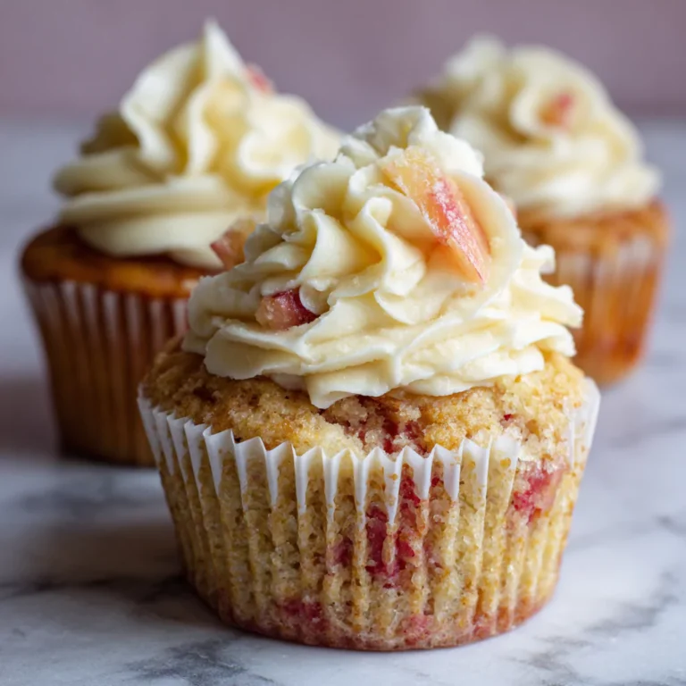Rhubarb Honey Peach Cream Cheese Cupcakes: A Sweet & Tangy Delight
