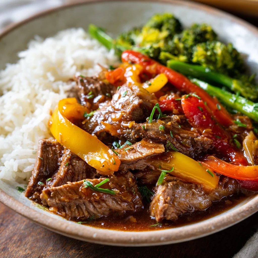 Slow Cooker Pepper Steak Perfection