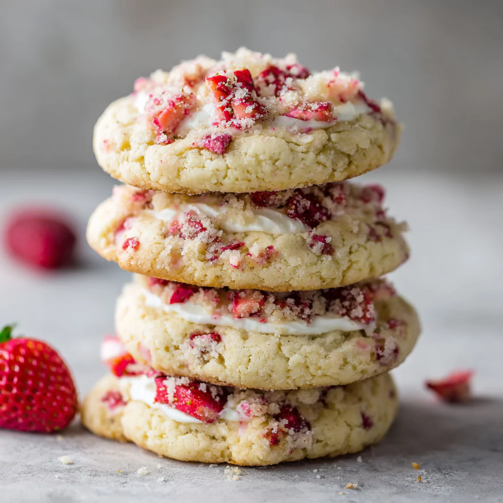 Strawberry Cheesecake Crumble Cookies