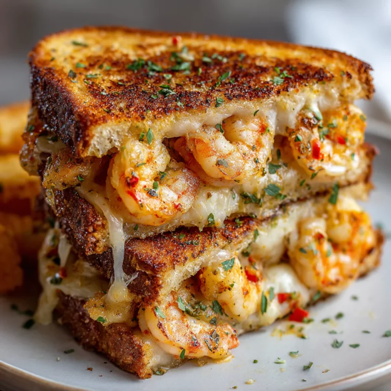 Ultimate Garlic Shrimp Grilled Cheese Sandwich