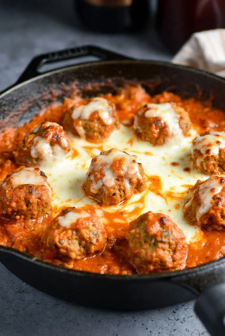 Cheesy Turkey Meatball Skillet