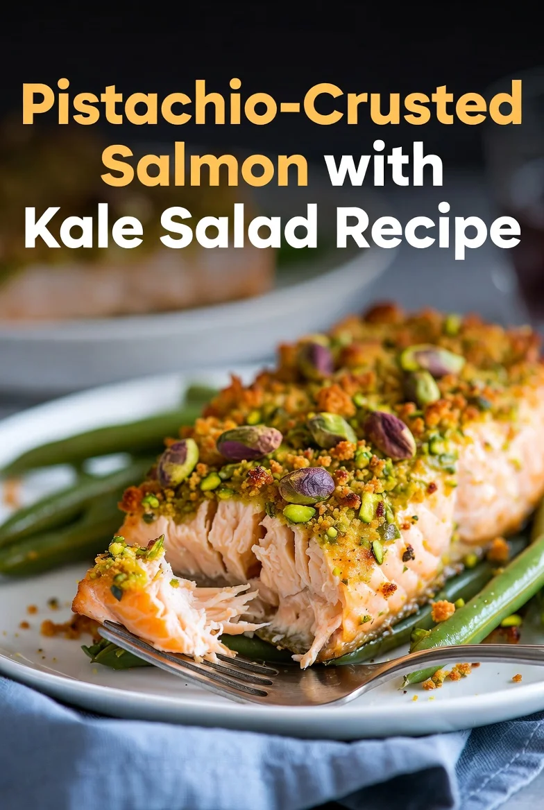 Pistachio-Crusted Salmon with Kale Salad Recipe