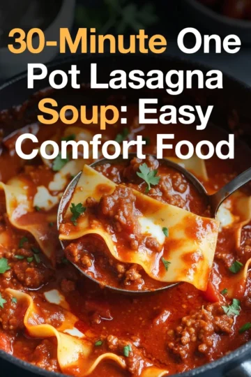 30-Minute One Pot Lasagna Soup for Easy Comfort!