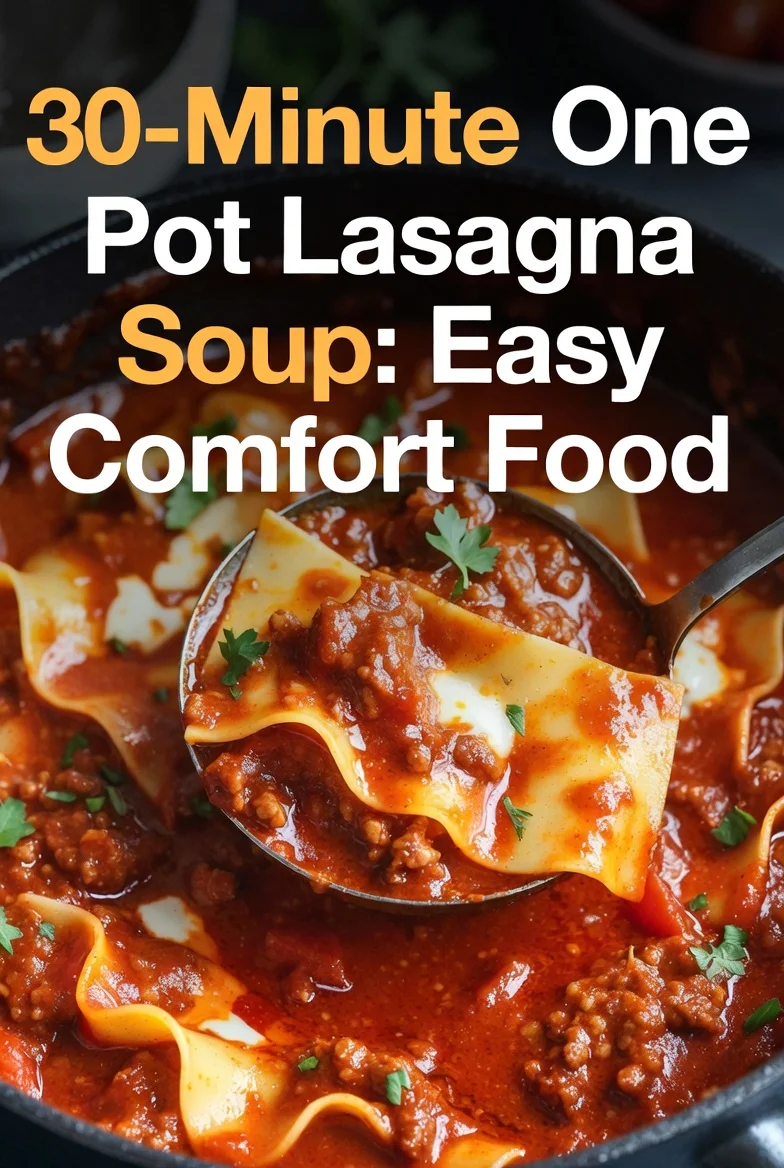 30-Minute One Pot Lasagna Soup for Easy Comfort!