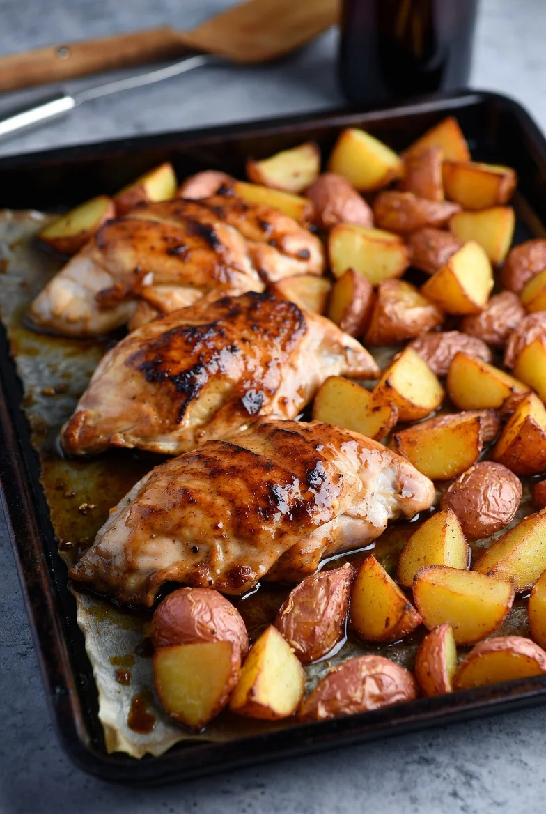 Sheet-Pan Honey Garlic Chicken & Potatoes: Easy Meal