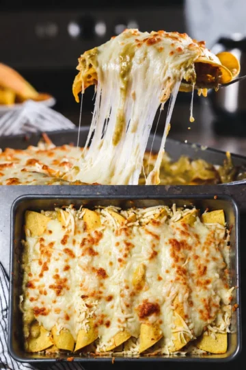 Creamy Green Chile Chicken Enchilada Casserole Recipe