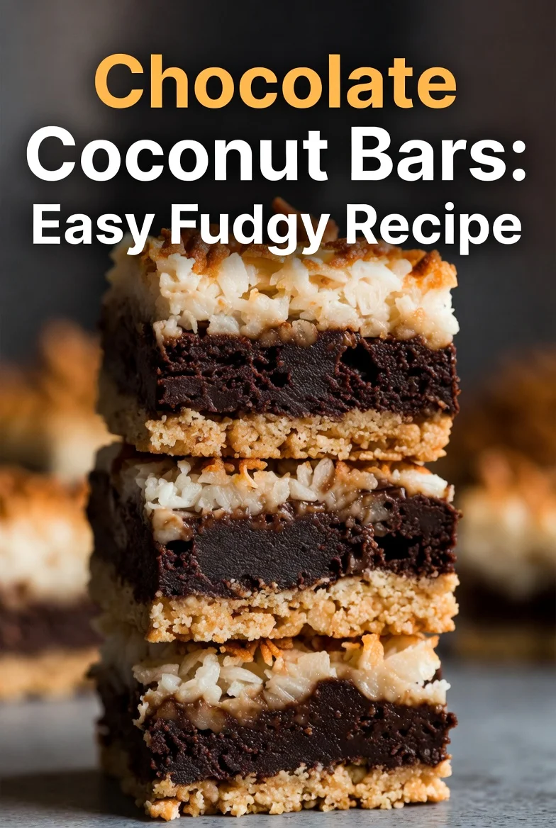 Chocolate Coconut Bars: Easy Fudgy Recipe.