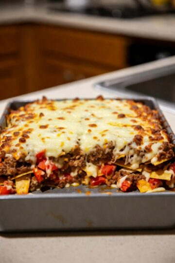 Beefy Mexican Layered Bake Recipe for easy dinner.