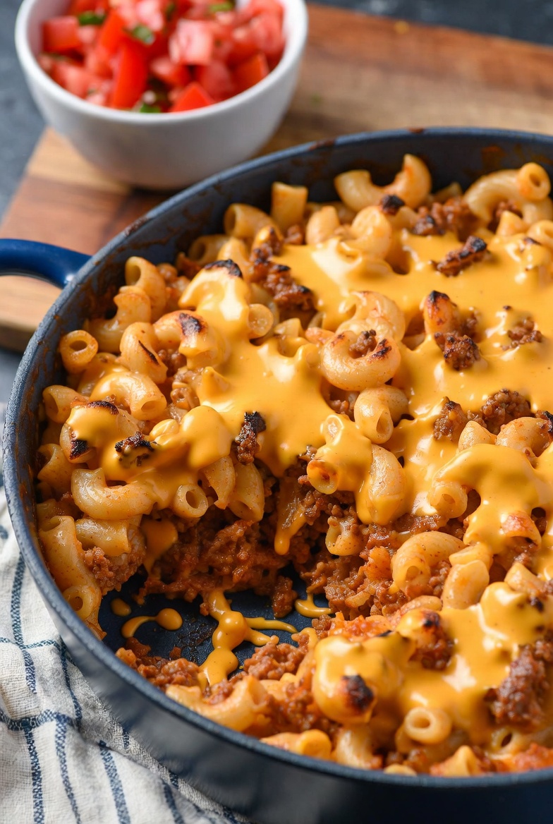 Taco Macaroni & Cheese With Queso