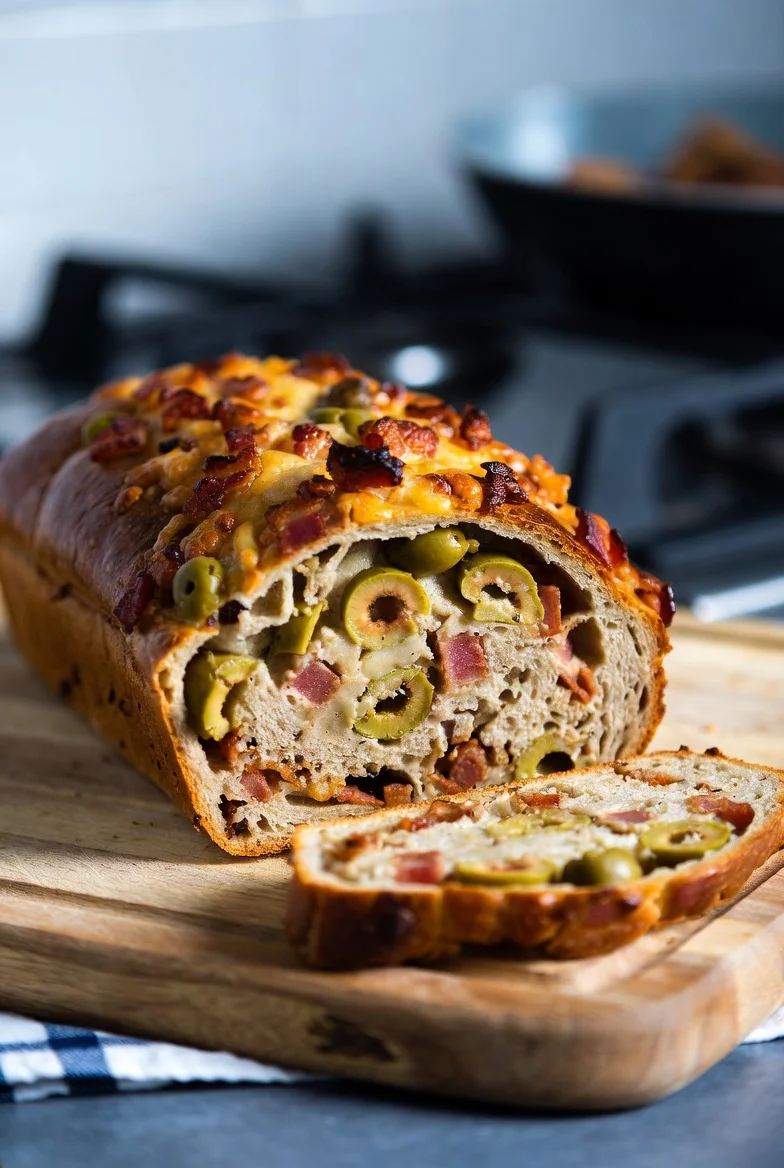 Olive Bacon and Cheese Bread: Easy Savory Recipe