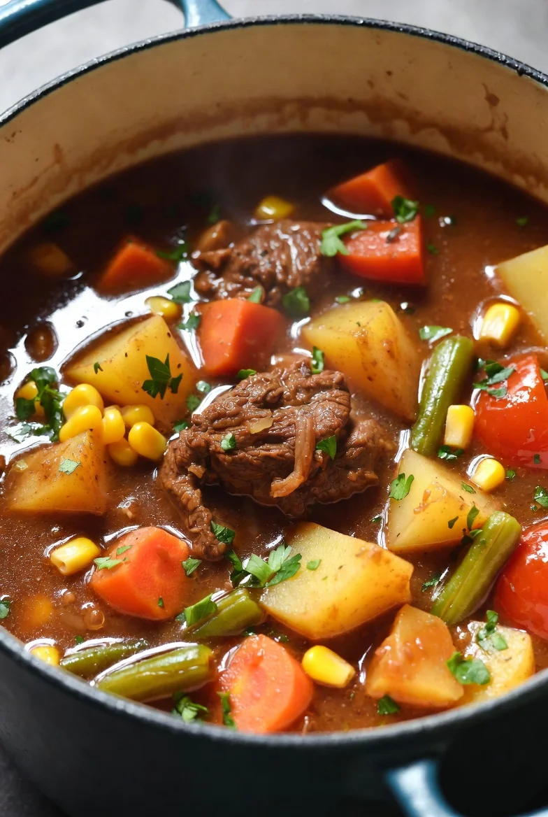 Vegetable Beef Soup: Hearty Comfort in One Pot.