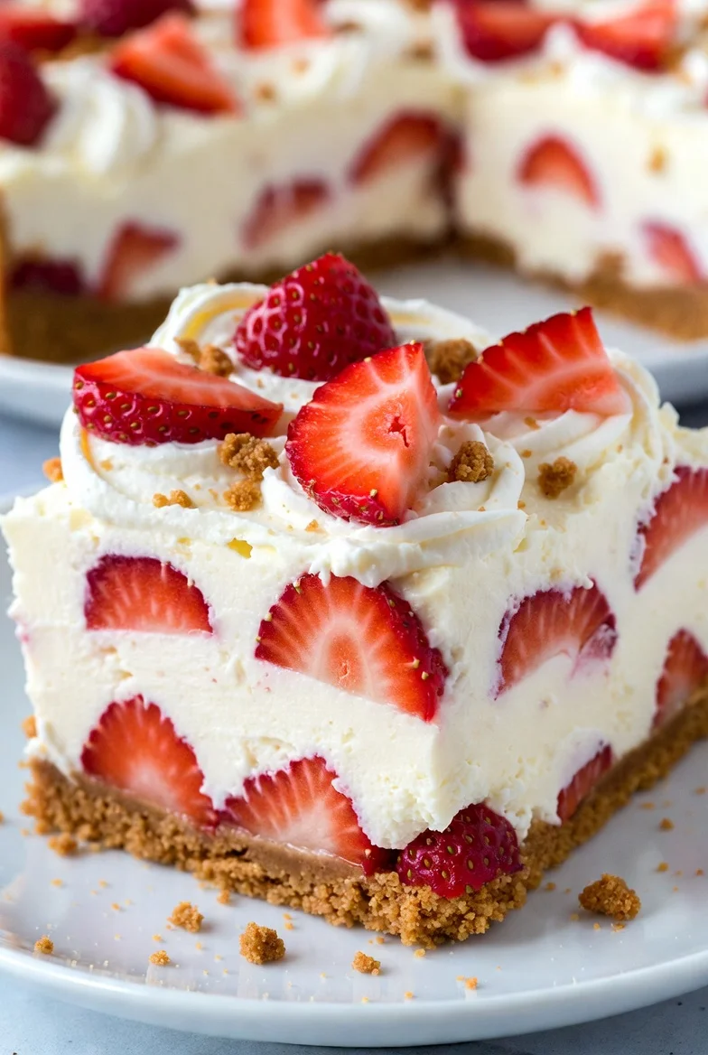 No-Bake Strawberry Cheesecake Dessert: Easy Recipe