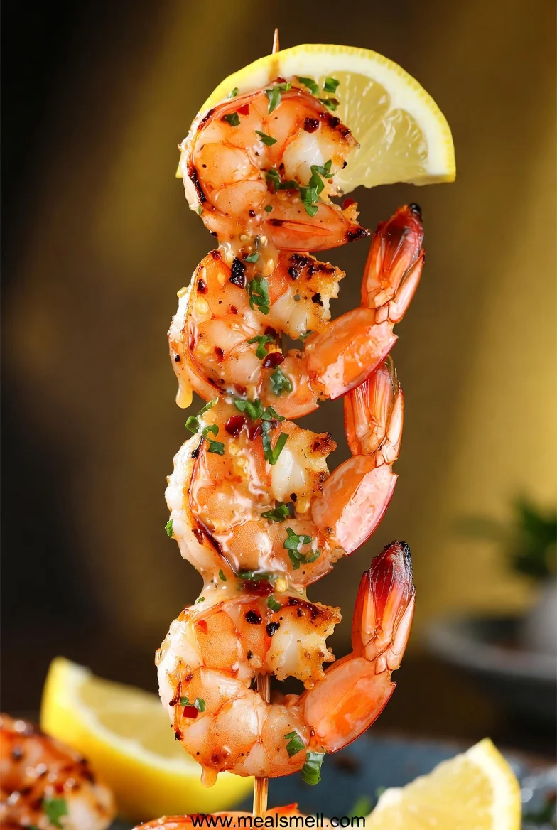 Lemon Garlic Grilled Shrimp Skewers: Easy Recipe.