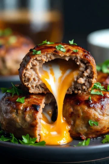 Cheesy Stuffed Meatloaf Bites