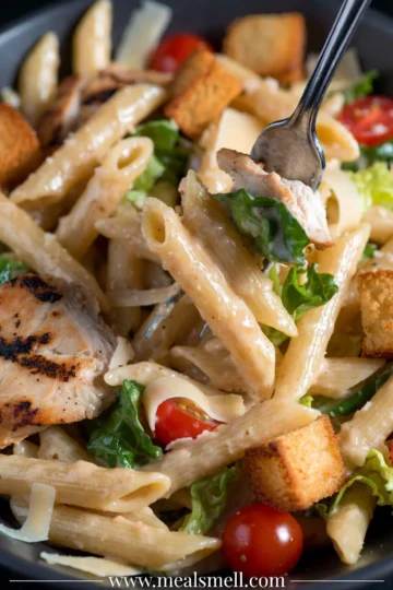 Easy Chicken Caesar Pasta Salad: A 15-Minute Meal.
