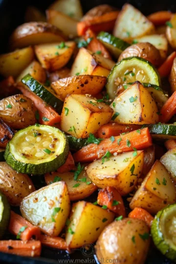 Garlic Herb Roasted Potatoes, Carrots, and Zucchini: Easy Recipe!