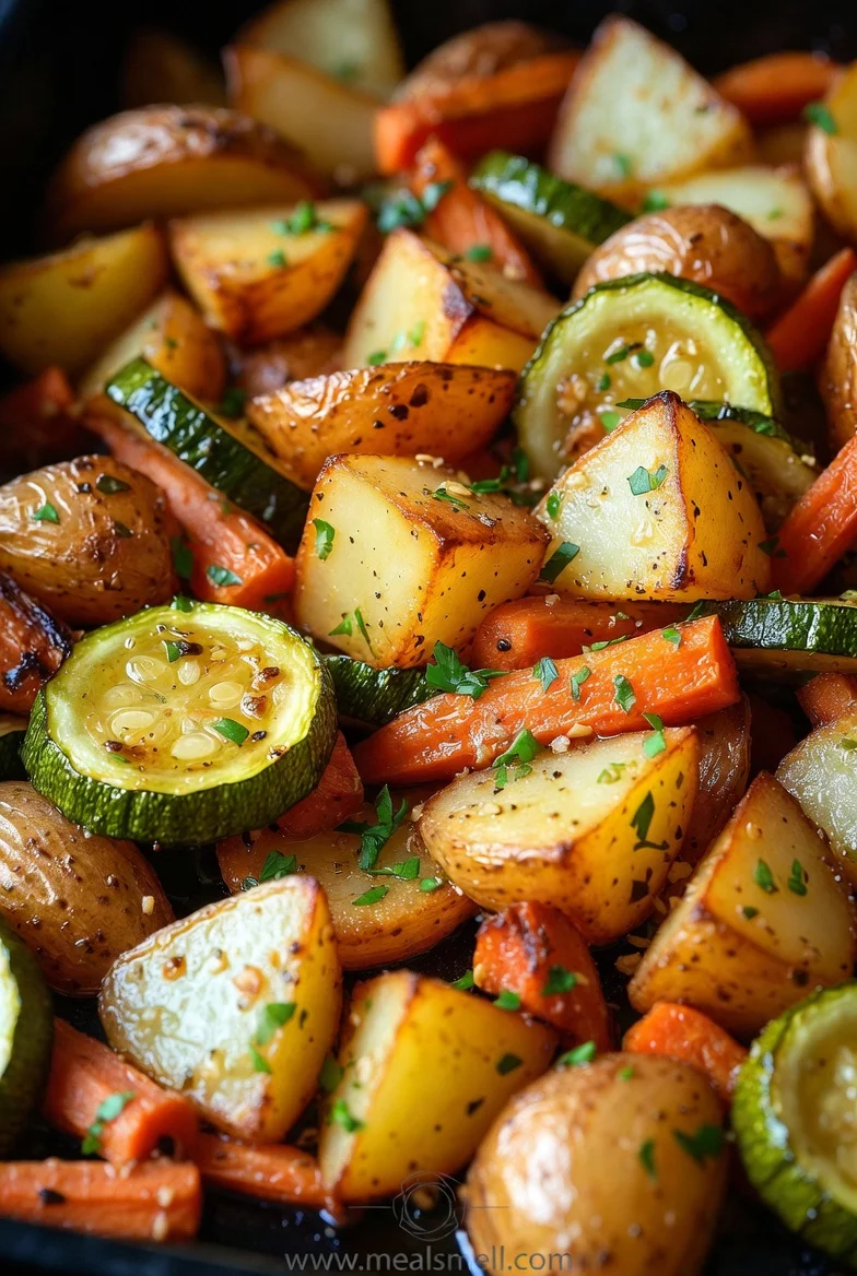 Garlic Herb Roasted Potatoes, Carrots, and Zucchini: Easy Recipe!