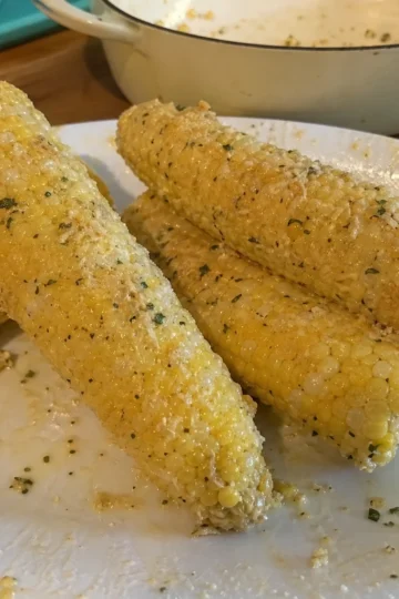 Corn on the Cob with Garlic Butter and Parmesan