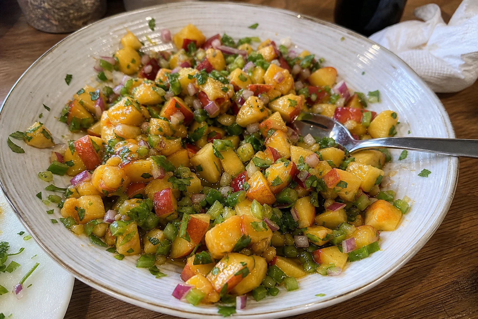 Fresh peach salsa