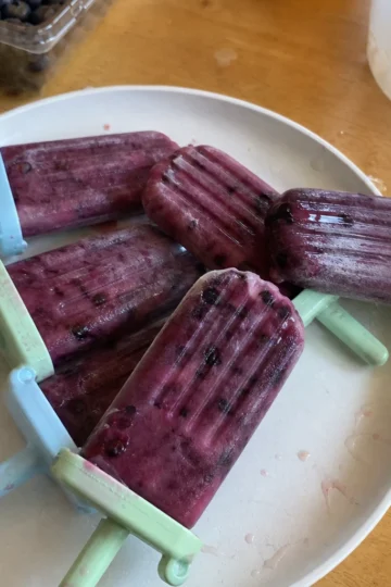 Frozen Blueberry Lemonade Popsicles