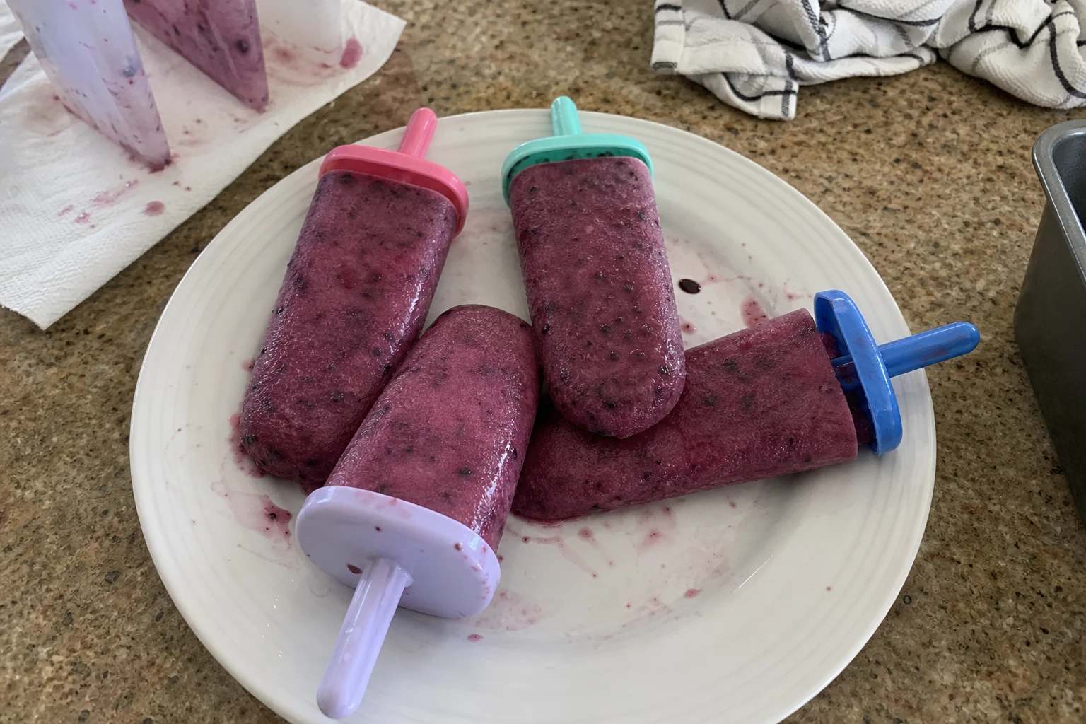 Frozen Blueberry Lemonade Popsicles