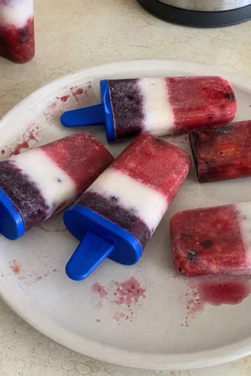 Patriotic Berry and Coconut Milk Popsicles