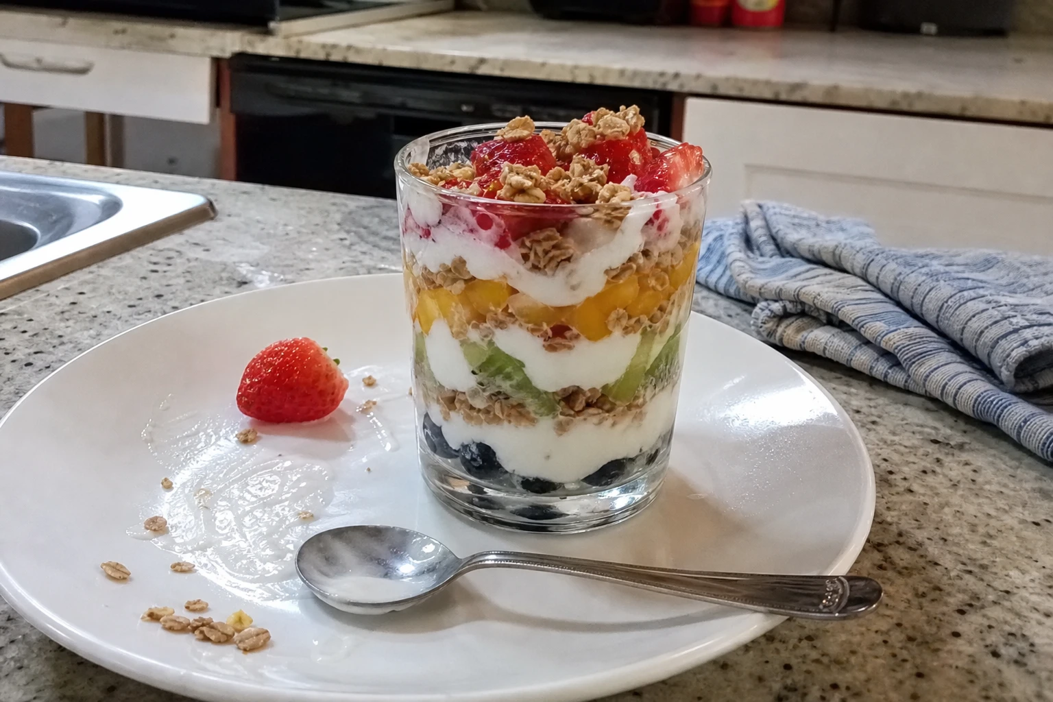 Rainbow Fruit and Yogurt Parfaits with Granola