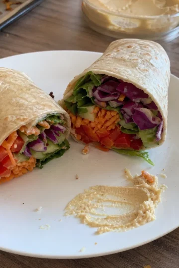 Rainbow Veggie Wraps with Hummus