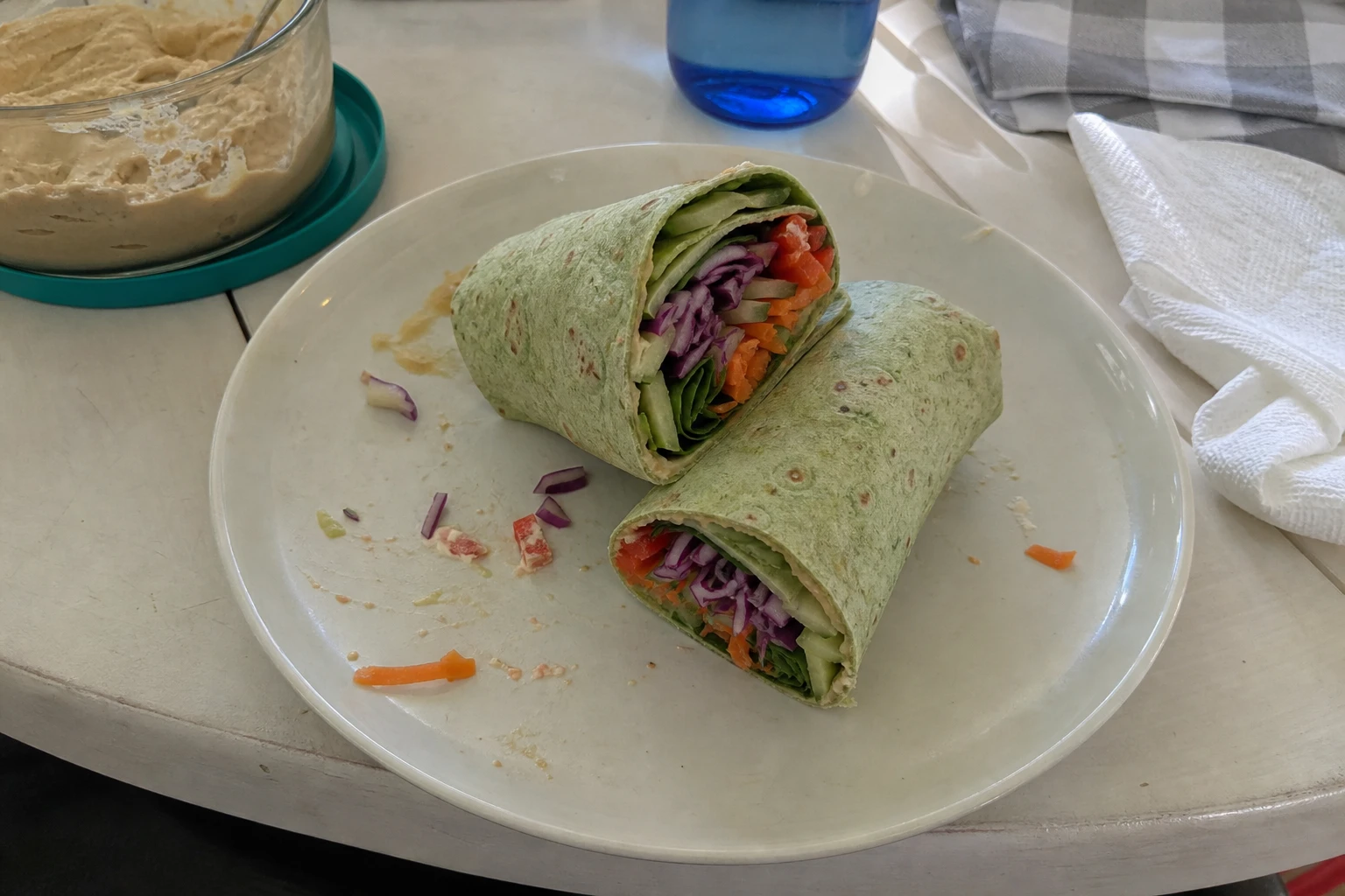 Rainbow Veggie Wraps with Hummus
