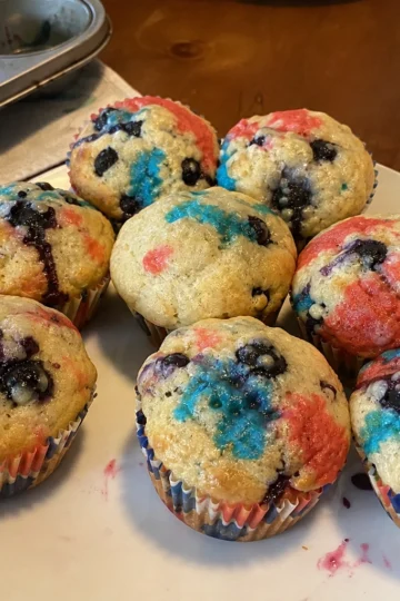 Red, White, and Blueberry Muffins