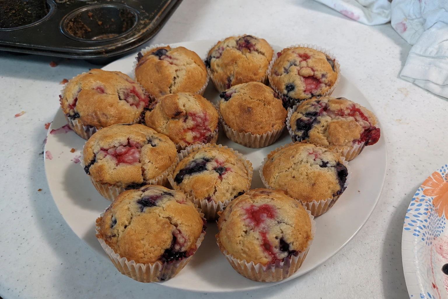 Red, White, and Blueberry Muffins