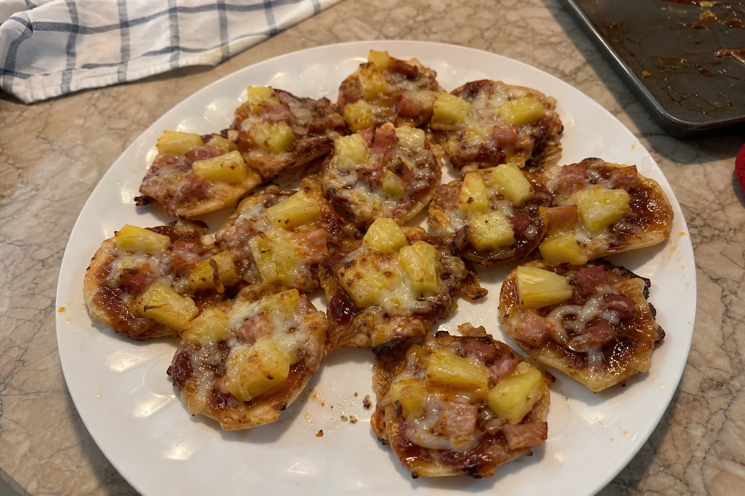 Sweet and Savory BBQ Pineapple Pizza Bites