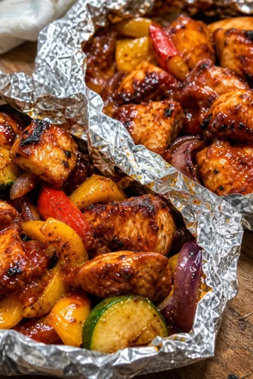 BBQ Chicken and Veggie Foil Packets