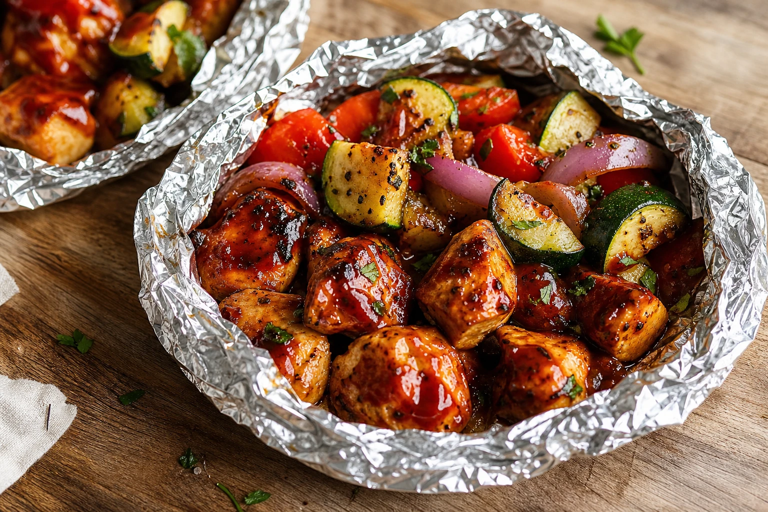 BBQ Chicken and Veggie Foil Packets