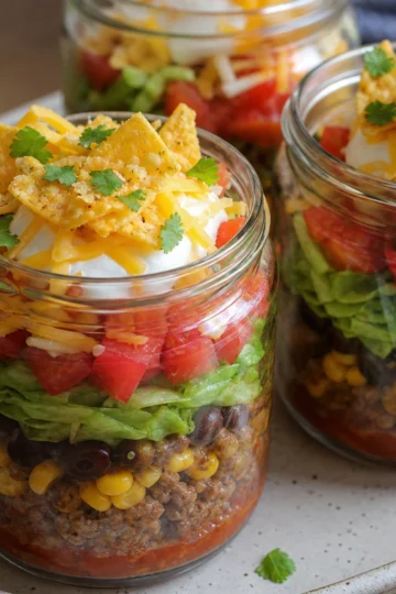 Mini Taco Salad Jars