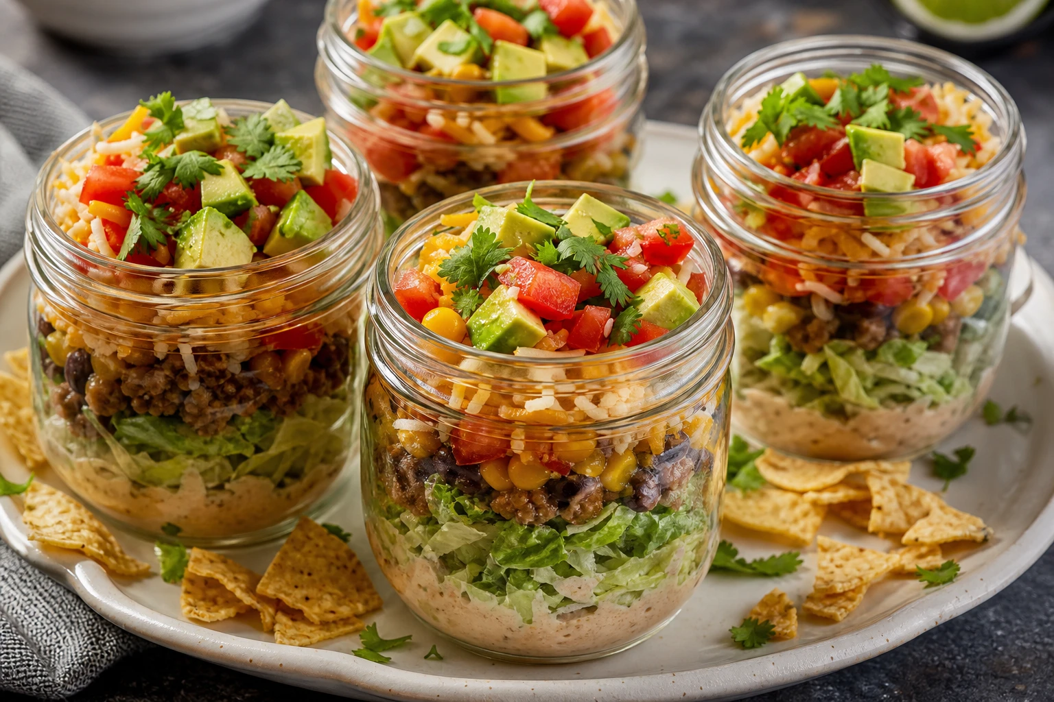 Mini Taco Salad Jars