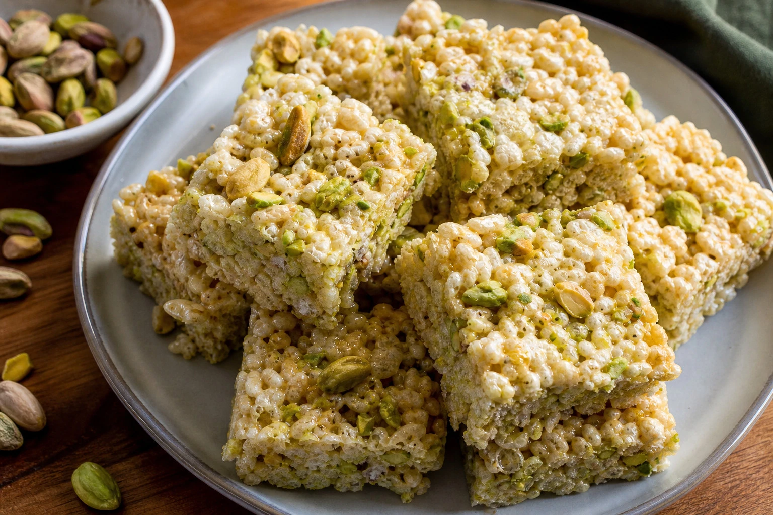 Pistachio Rice Krispie Treats