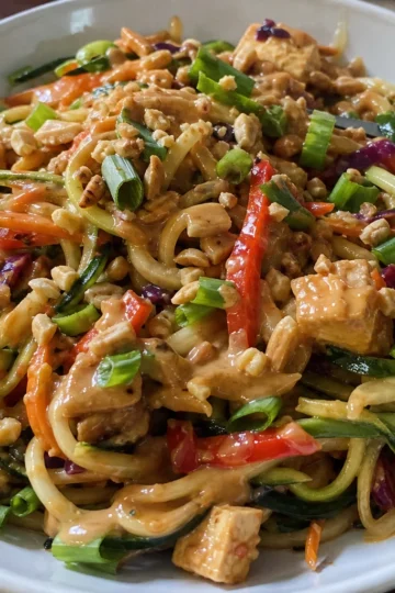 Zucchini Noodle Stir Fry with Peanut Sauce